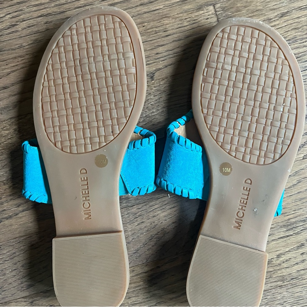 Women's Blue Floral Sandals - Picture 2 of 2